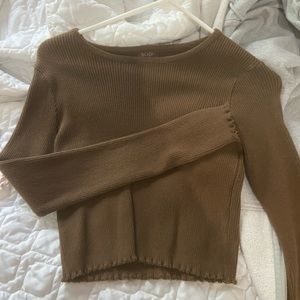brown long sleeve top